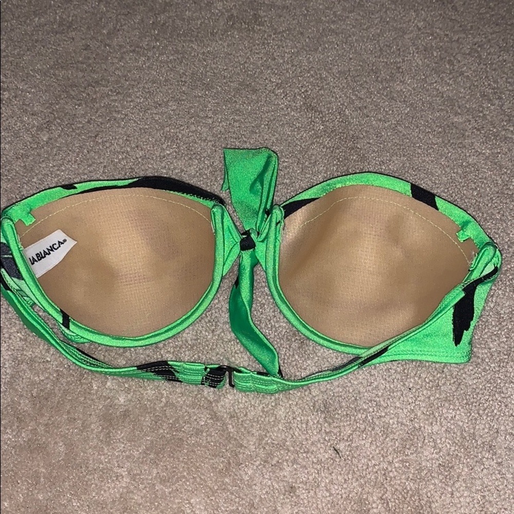 La Blanca Neon Green Abstract Print Bikini Top - Picture 2 of 3